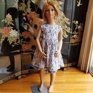 Maggie & Zoe Size 4 Blue White Toile Formal Dress